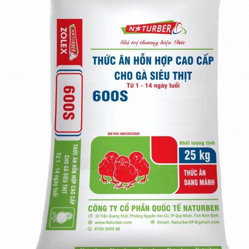 Thức ăn hỗn hợp cao cấp cho gà siêu thịt 600s