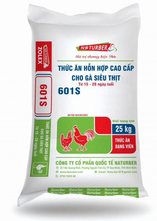 Thức ăn hỗn hợp cao cấp cho gà siêu thịt 601s